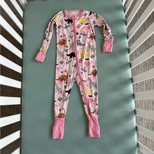Little Sleepies Pink Dinosaur Zippy